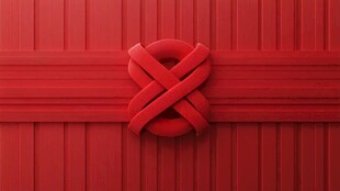 红色绳结装饰背景纹理