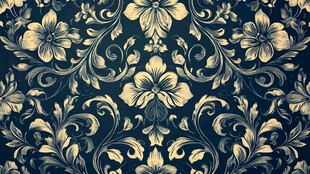 复古花卉锦缎图案纹理