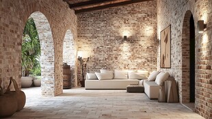 复古砖墙室内舒适休闲空间