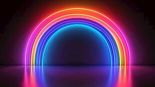 霓虹彩虹灯光艺术效果