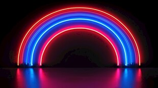 霓虹拱形灯光绚丽景观