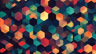 多彩六边形几何图案背景
