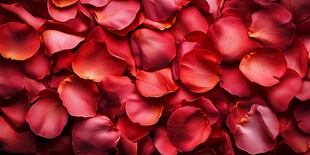 浪漫红玫瑰花瓣铺满画面