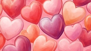 缤纷爱心图案 甜蜜氛围满满