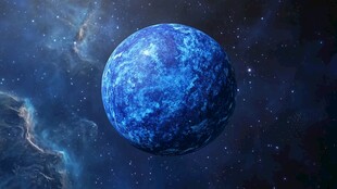 梦幻蓝色星球闪耀宇宙间