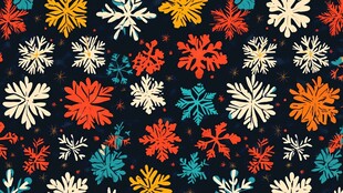 多彩雪花无缝图案背景