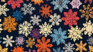 多彩雪花图案背景纹理