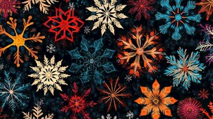 多彩雪花图案背景纹理