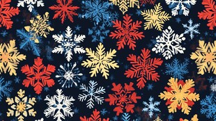 多彩雪花图案背景设计