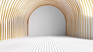 金色拱形空间极简场景