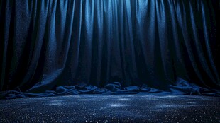 深蓝色舞台幕布背景画面