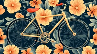 花中单车 复古浪漫风情
