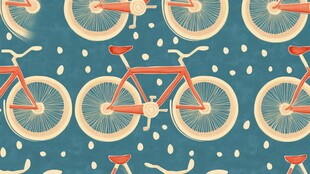 复古自行车图案背景纹理