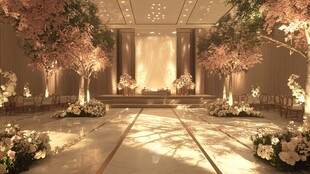 梦幻粉调婚礼仪式场地