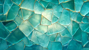 蓝绿色碎玻璃纹理图案