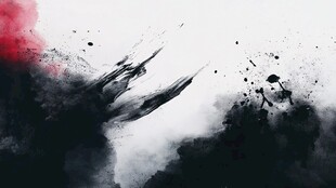 水墨红黑抽象艺术背景图