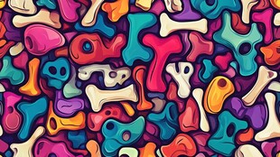 多彩骨头图案背景