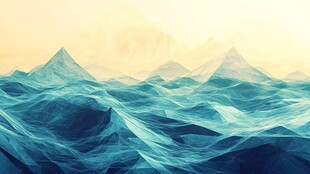 梦幻山海抽象艺术图景