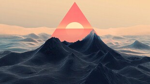 三角下的山海落日奇景