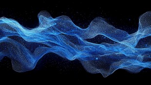 蓝色粒子流动动感背景图