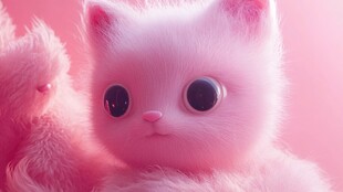 可爱粉猫萌态尽显