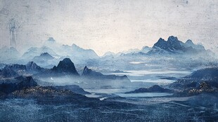 水墨山川意境图