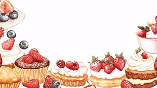 美味甜点与缤纷浆果盛宴