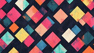 多彩几何方块图案背景