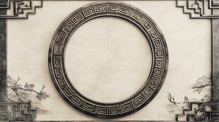 中式古典圆环装饰背景图