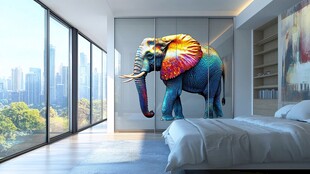 梦幻大象装饰现代简约卧室