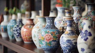 中式精美花瓶展示