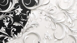 黑白浮雕花纹装饰图案