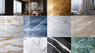 多样大理石纹理与家居展示