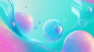 梦幻流体气泡抽象背景图