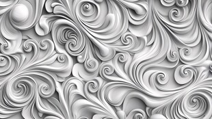 立体灰白旋涡花纹图案