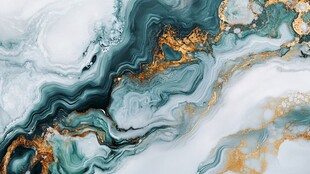 墨绿金纹流体艺术纹理