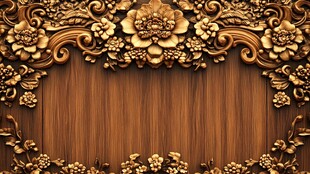 中式木雕花纹背景图案