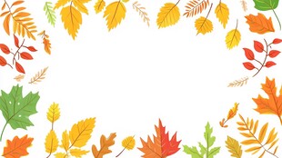 秋季多彩树叶边框图案