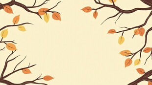 秋日树枝落叶背景图