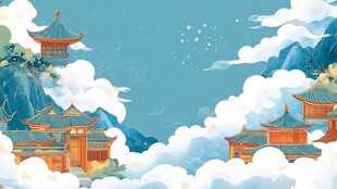 古风仙境中的中式建筑群