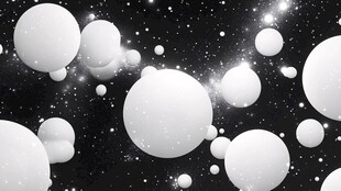 梦幻白色球体漂浮星空背景