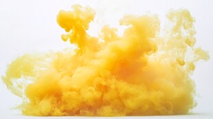 黄色烟雾瞬间扩散景象