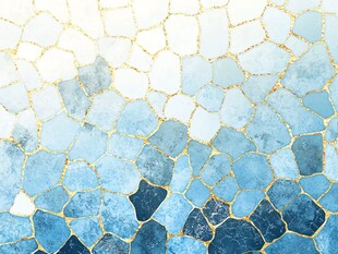 蓝白渐变金纹马赛克纹理