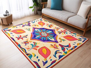 多彩民族风客厅装饰地毯