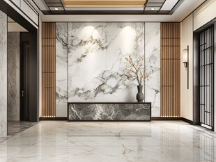 现代中式风豪华玄关空间