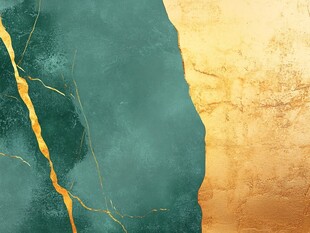 绿金撞色纹理背景图