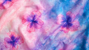 梦幻花卉印染布料纹理