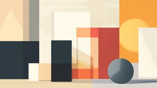 几何图形构成的抽象场景