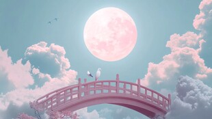 梦幻月夜下的云中桥