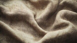 浅棕色褶皱亚麻布料纹理